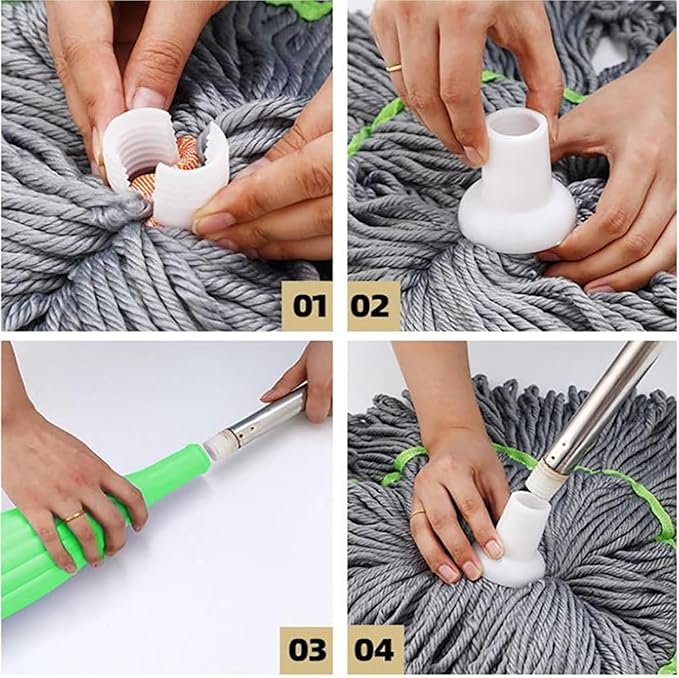 “Twist-Spin Rotating Mop – Easy Wring, No-Touch Cleaning”