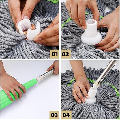 “Twist-Spin Rotating Mop – Easy Wring, No-Touch Cleaning”