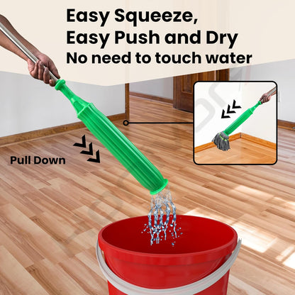 “Twist-Spin Rotating Mop – Easy Wring, No-Touch Cleaning”